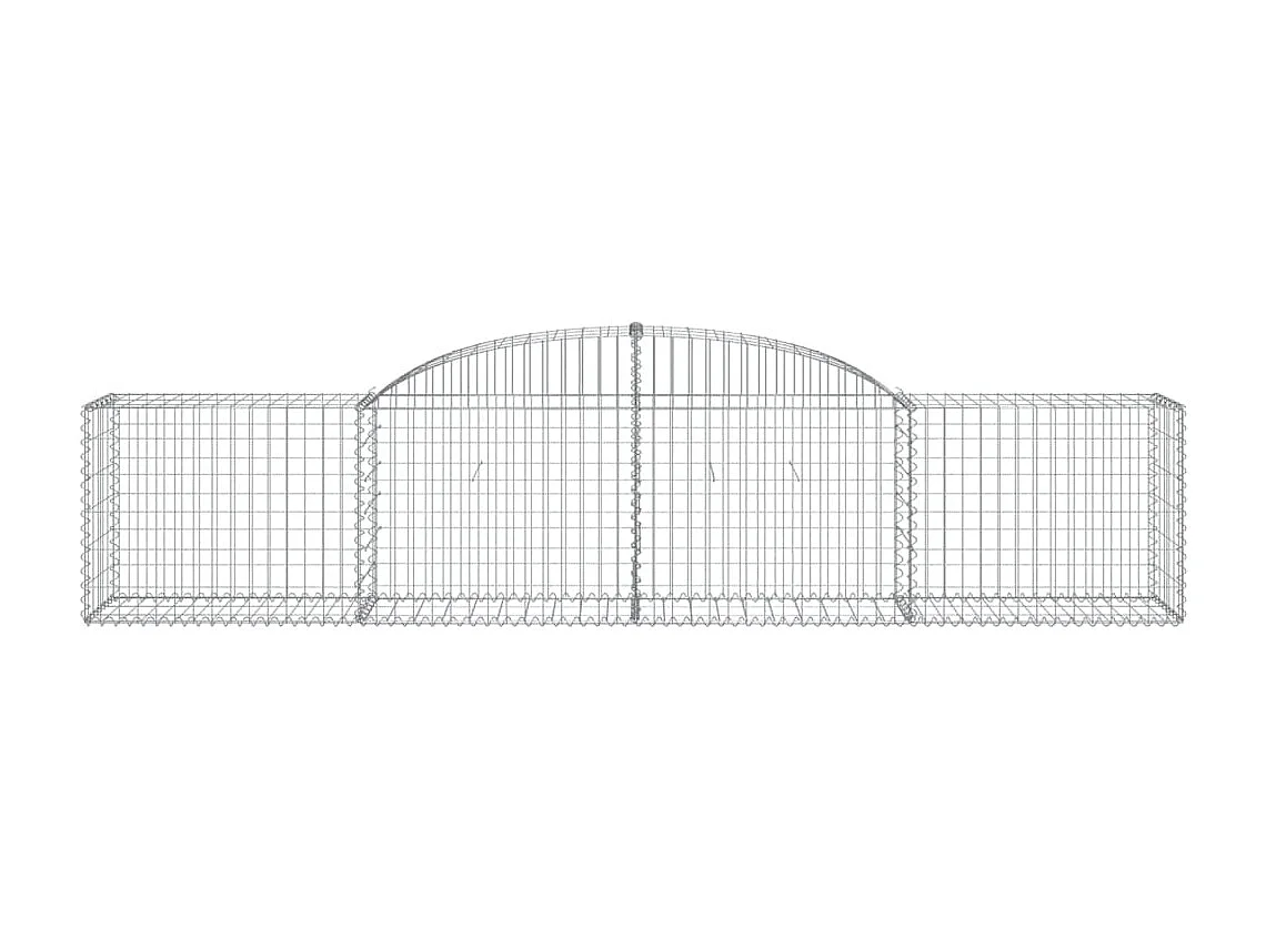 Paniers à gabions arqués 2 pcs 300x50x60-80 fer galvanisé