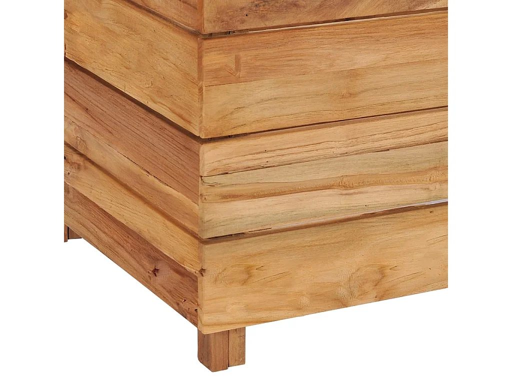 Jardinière 150x40x38 Bois de teck recyclé et acier