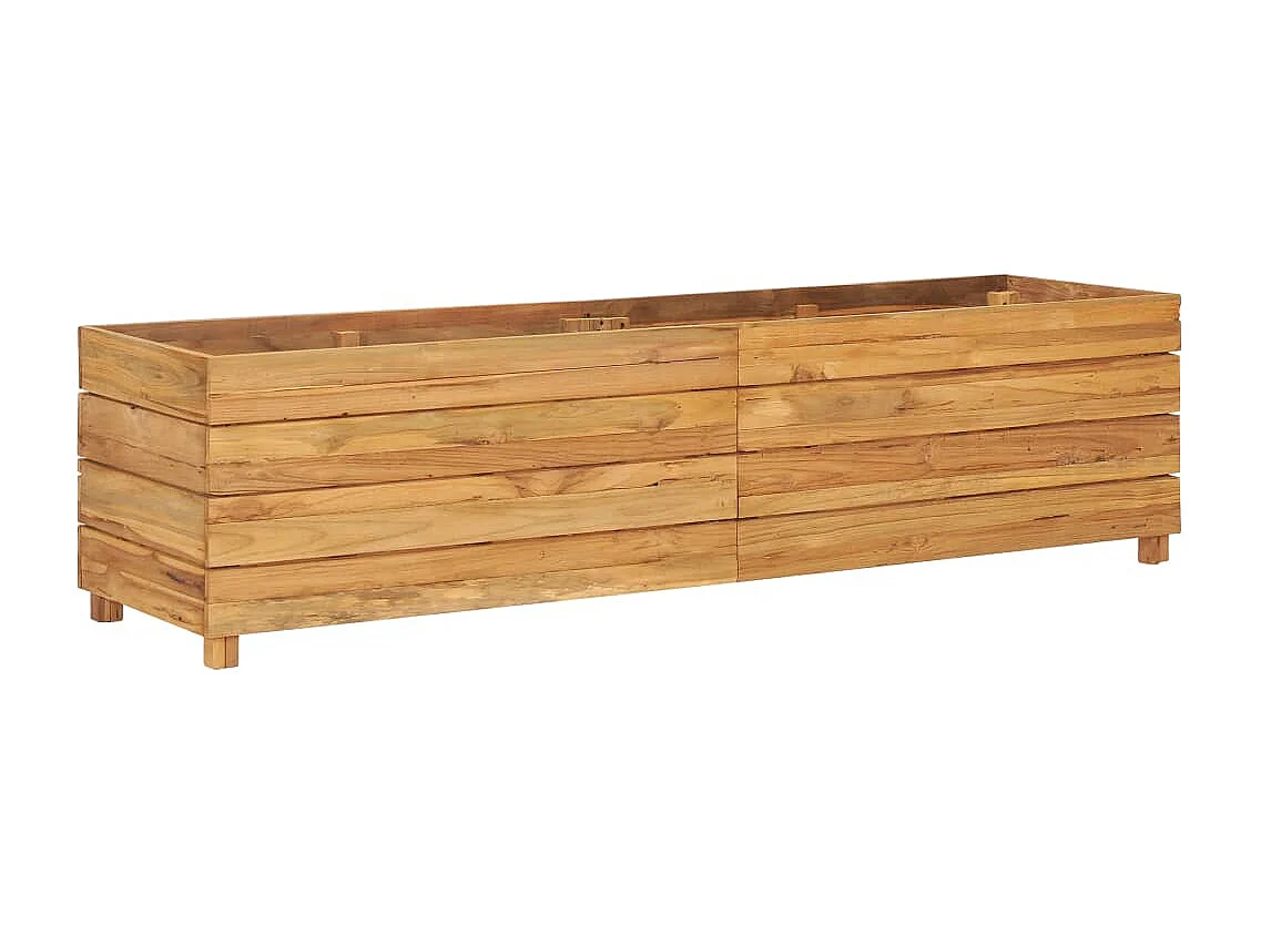 Jardinière 150x40x38 Bois de teck recyclé et acier