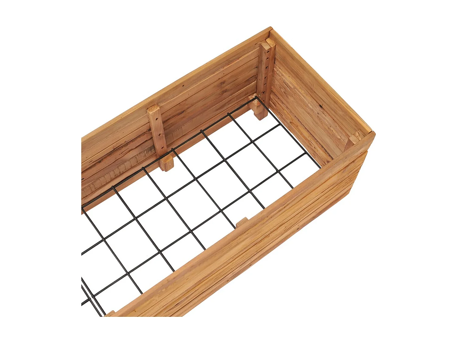 Jardinière 150x40x38 Bois de teck recyclé et acier