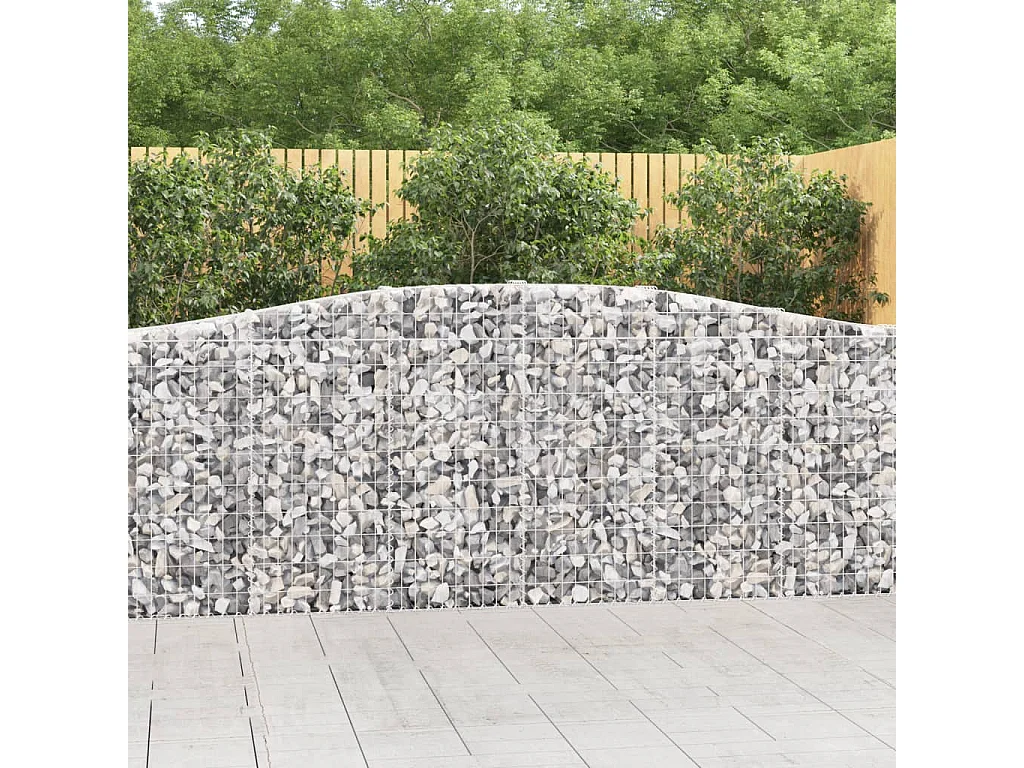 Paniers à gabions arqués 6 pcs 400x30x100-120 Fer galvanisé