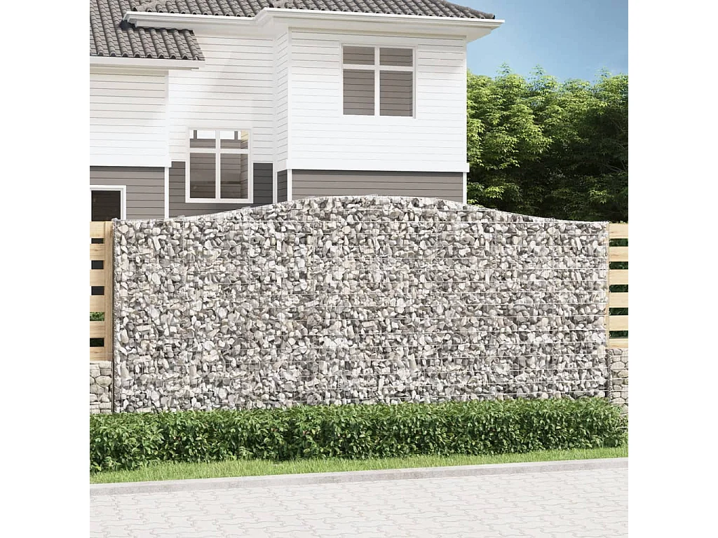 Panier de gabions arqué 400x30x180-200 Fer galvanisé