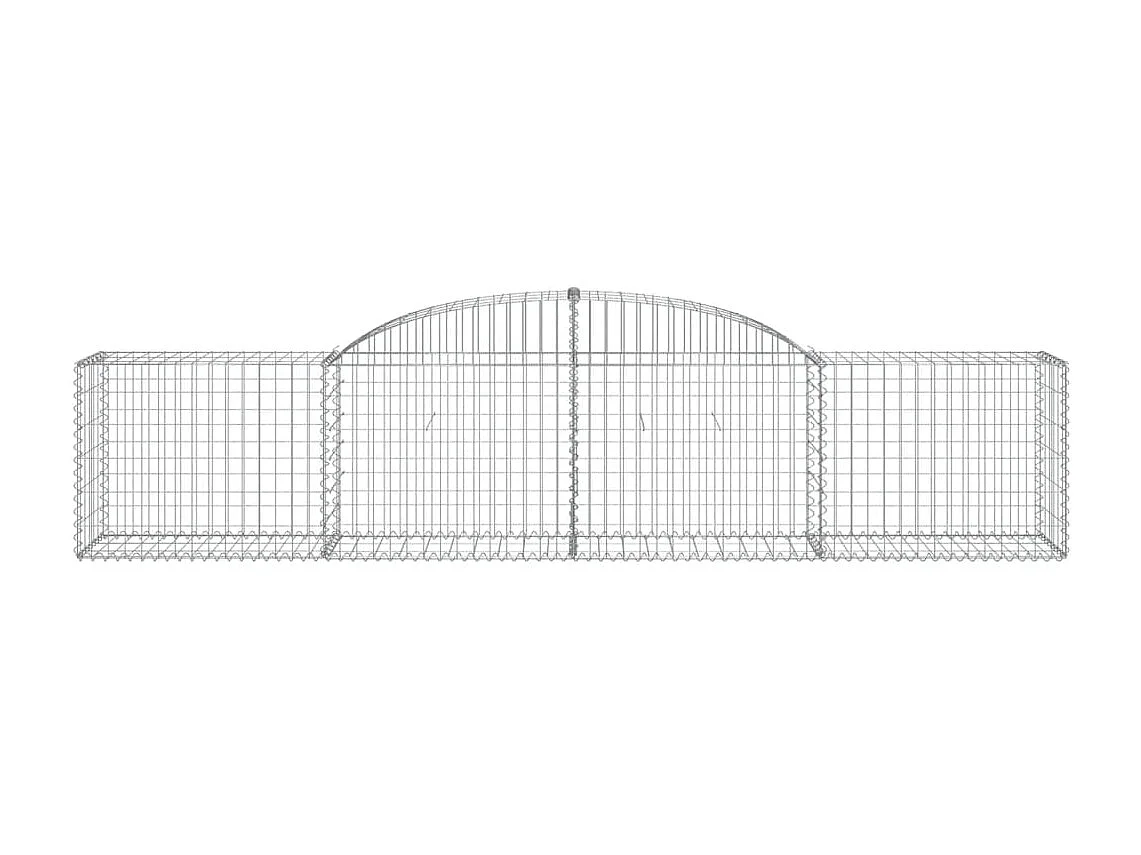 Paniers à gabions arqués 7 pcs 300x50x60-80 fer galvanisé