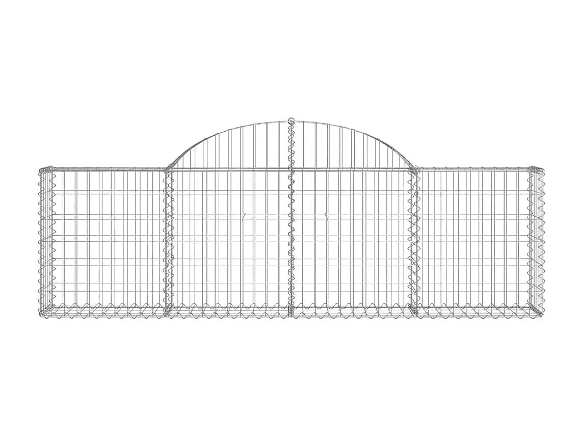 Panier de gabions arqué 200x30x60-80 Fer galvanisé