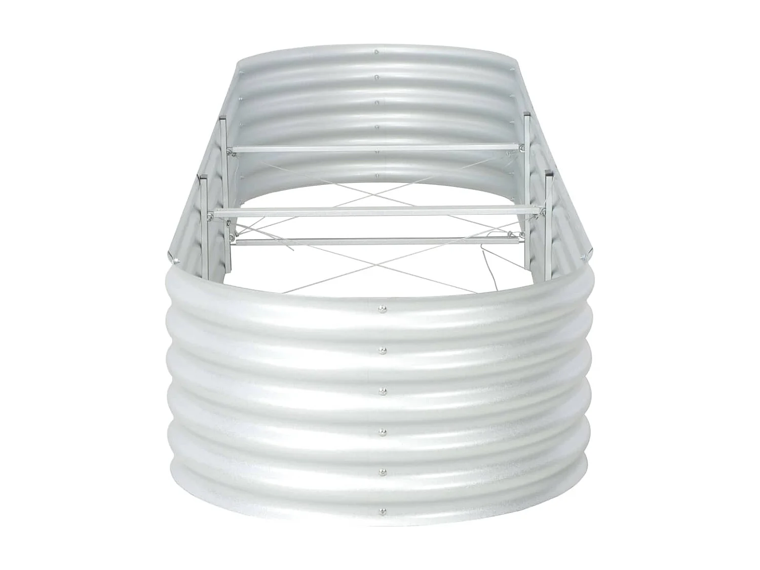 Plantenbak verhoogd 320x80x44 cm gegalvaniseerd staal zilver