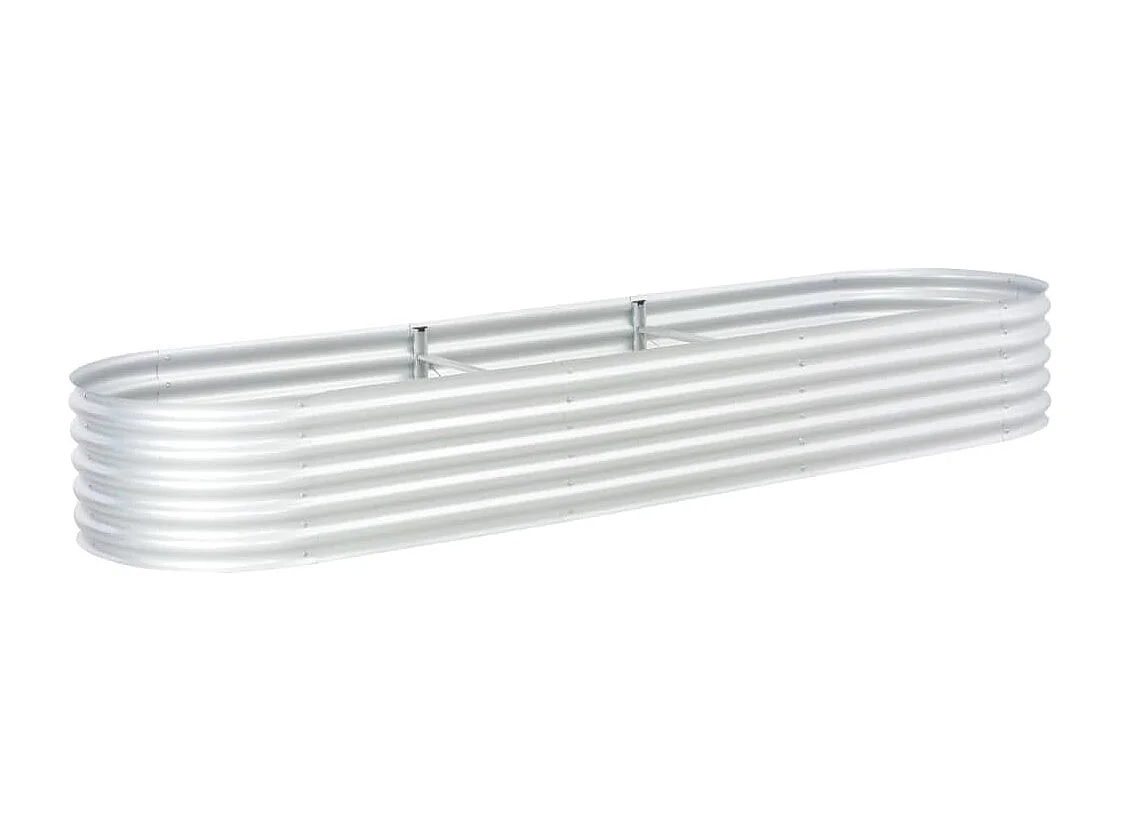 Plantenbak verhoogd 320x80x44 cm gegalvaniseerd staal zilver