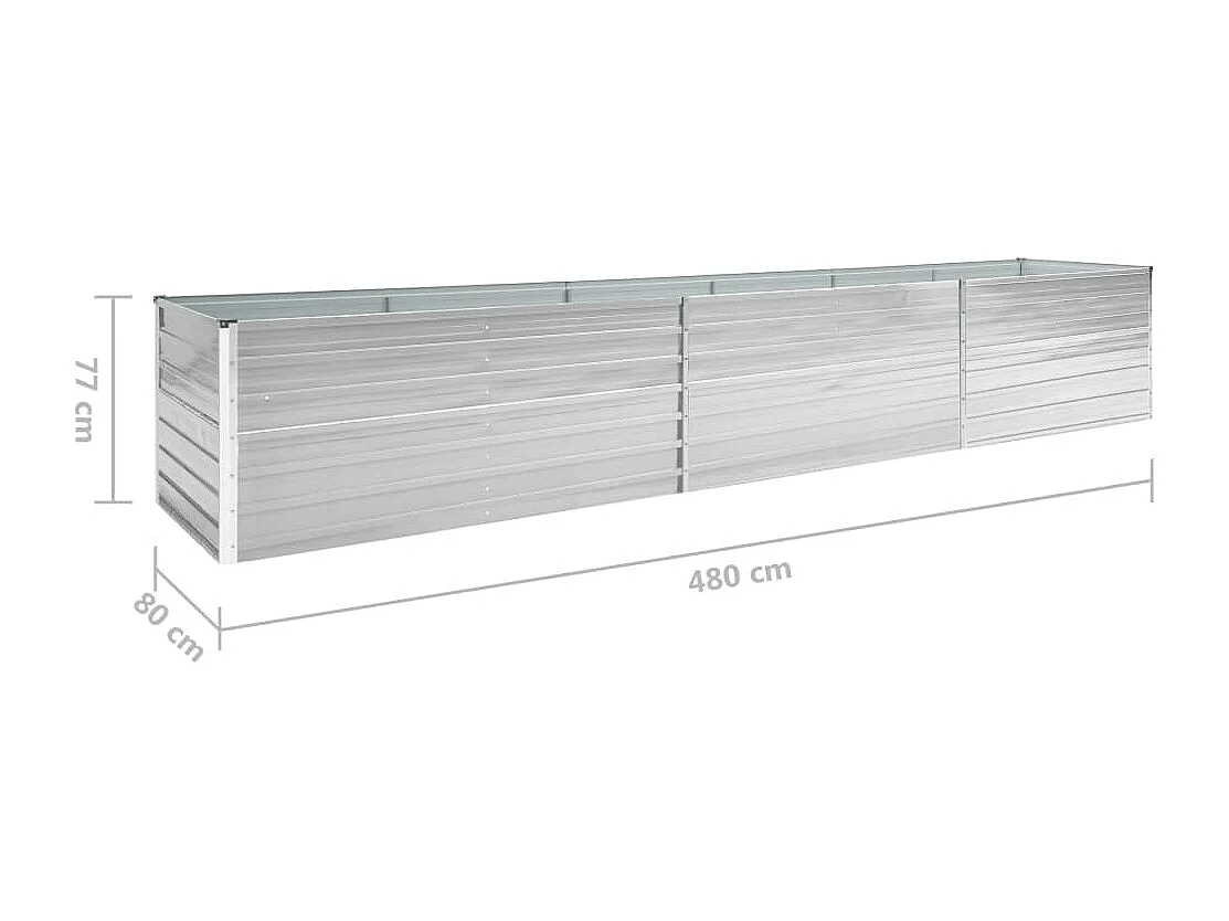 Jardinière Acier galvanisé 480x80x77 Gris