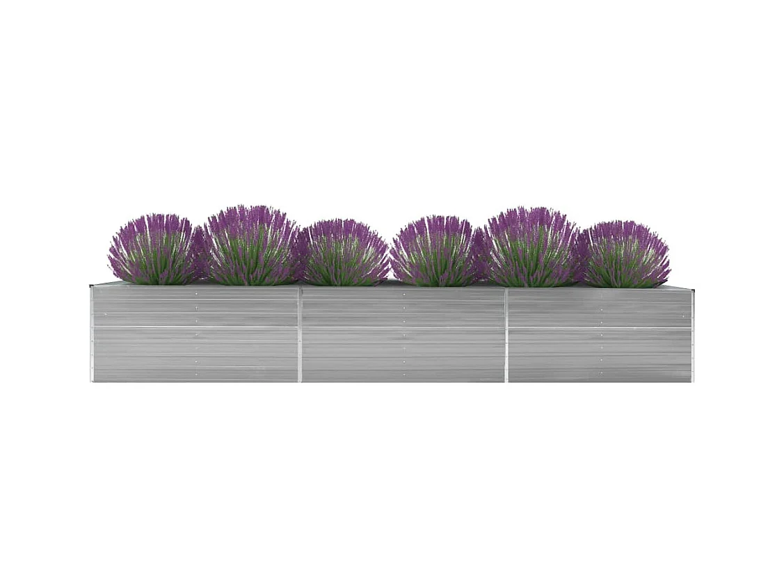 Plantenbak verhoogd 480x80x77 cm gegalvaniseerd staal grijs
