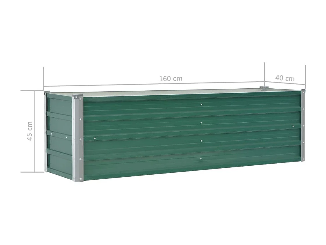 Jardinière Acier galvanisé 160x40x45 Vert
