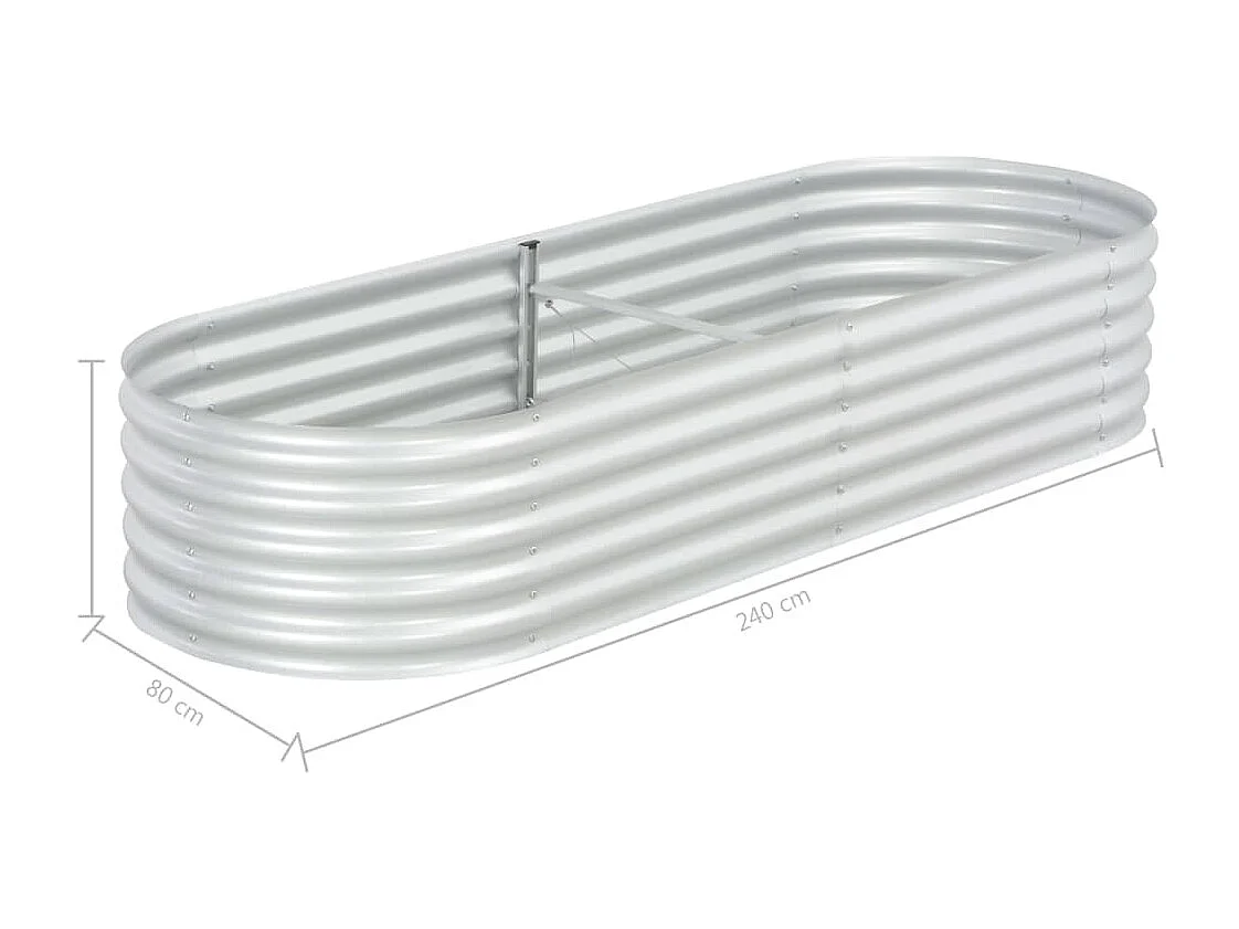 Jardinière 240x80x44 Acier galvanisé Argenté