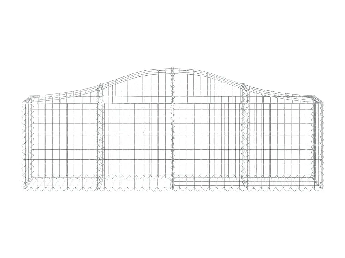 Paniers à gabions arqués 3 pcs 200x30x60-80 Fer galvanisé