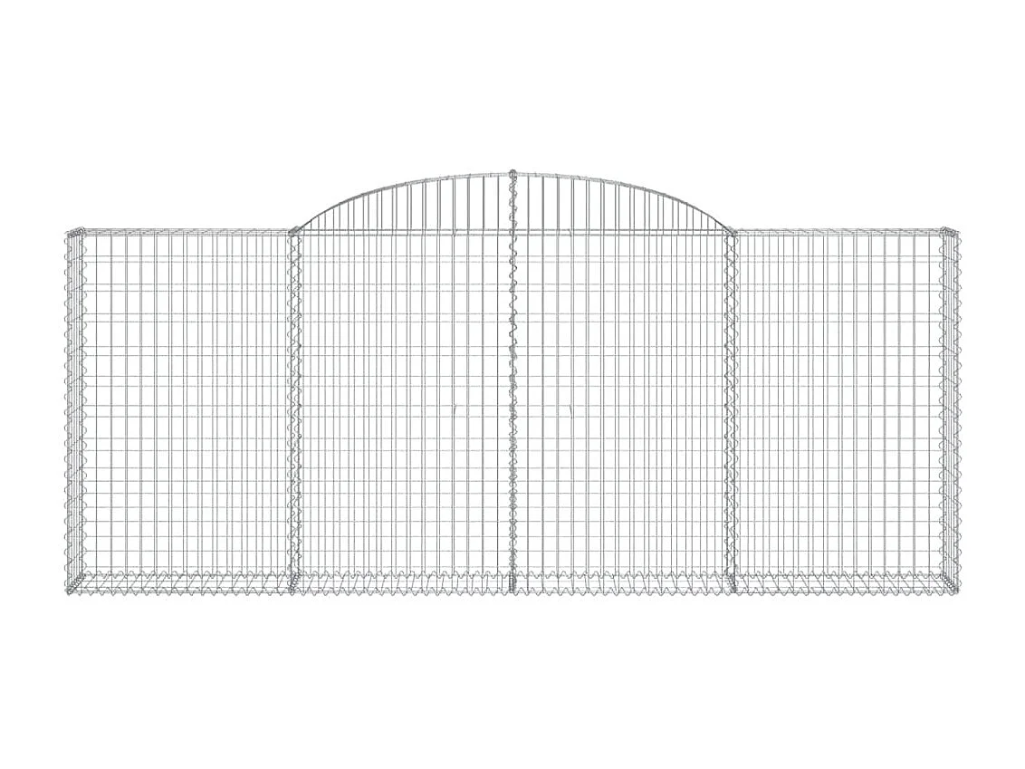 Paniers à gabions arqués 4 pcs 300x30x120-140 fer galvanisé