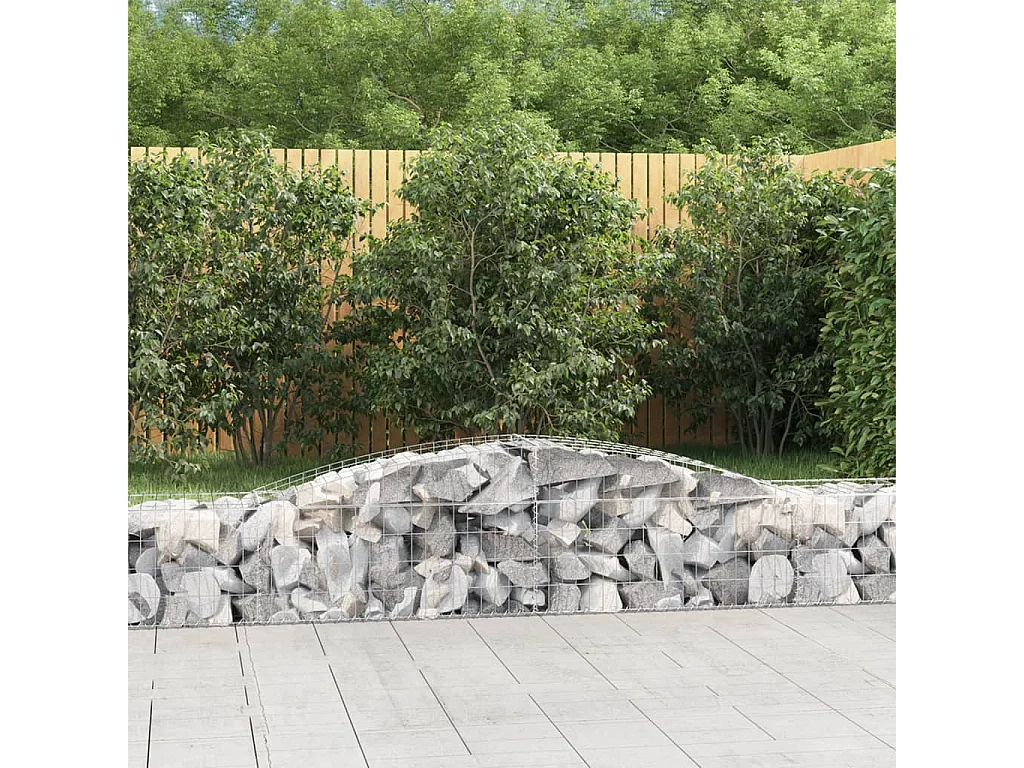 Paniers à gabions arqués 8 pcs 400x50x40-60 Fer galvanisé