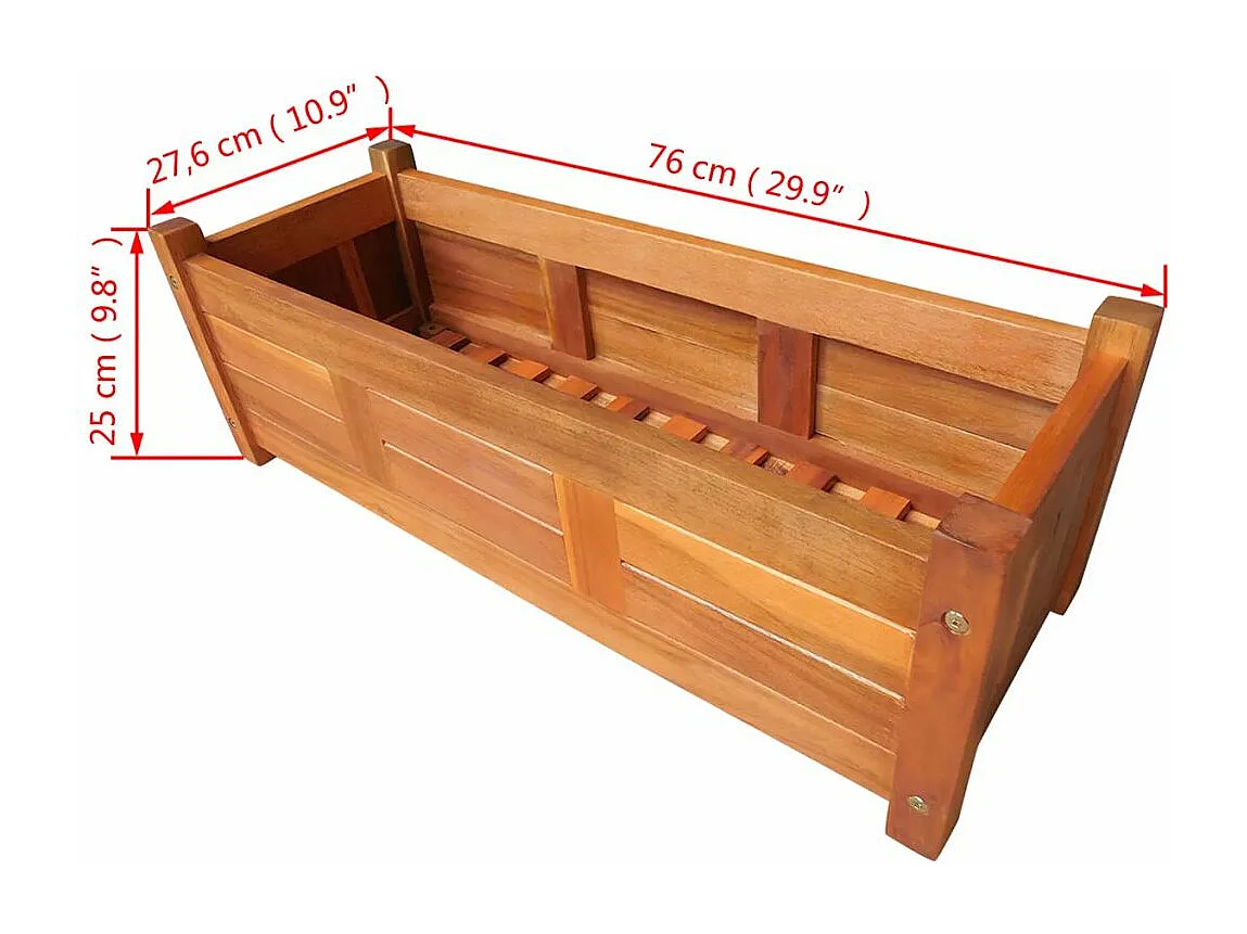Jardinière Bois d'acacia 76x27,6x25
