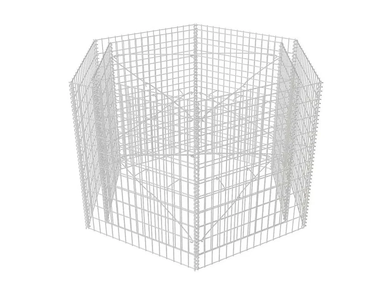 Jardinière à gabion hexagonale 160x140x100