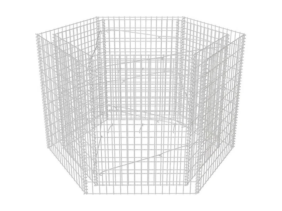Jardinière à gabion hexagonale 160x140x100