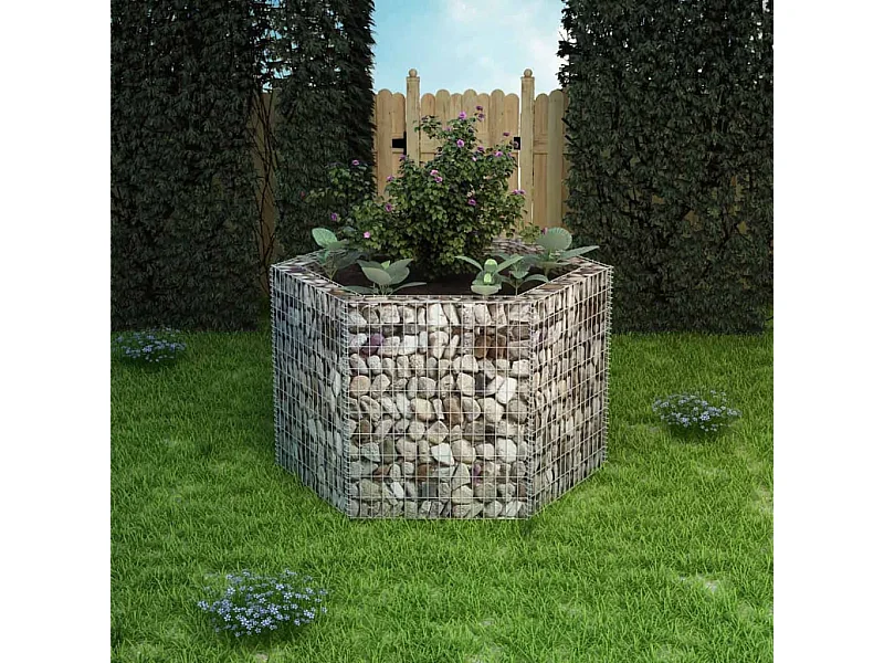 Jardinière à gabion hexagonale 160x140x100