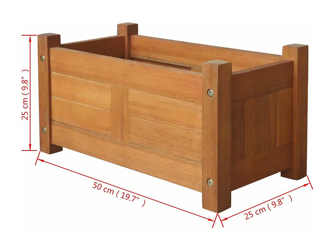 Jardinière Bois d'acacia 50x25x25