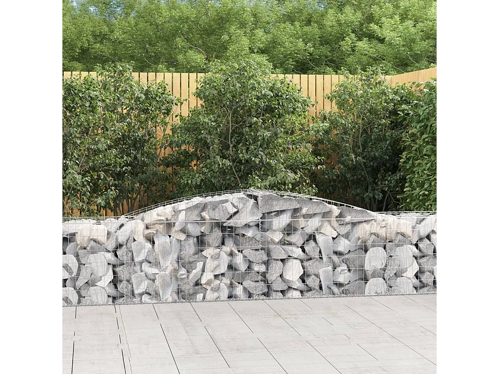 Paniers à gabions arqués 10 pcs 400x50x60-80 Fer galvanisé