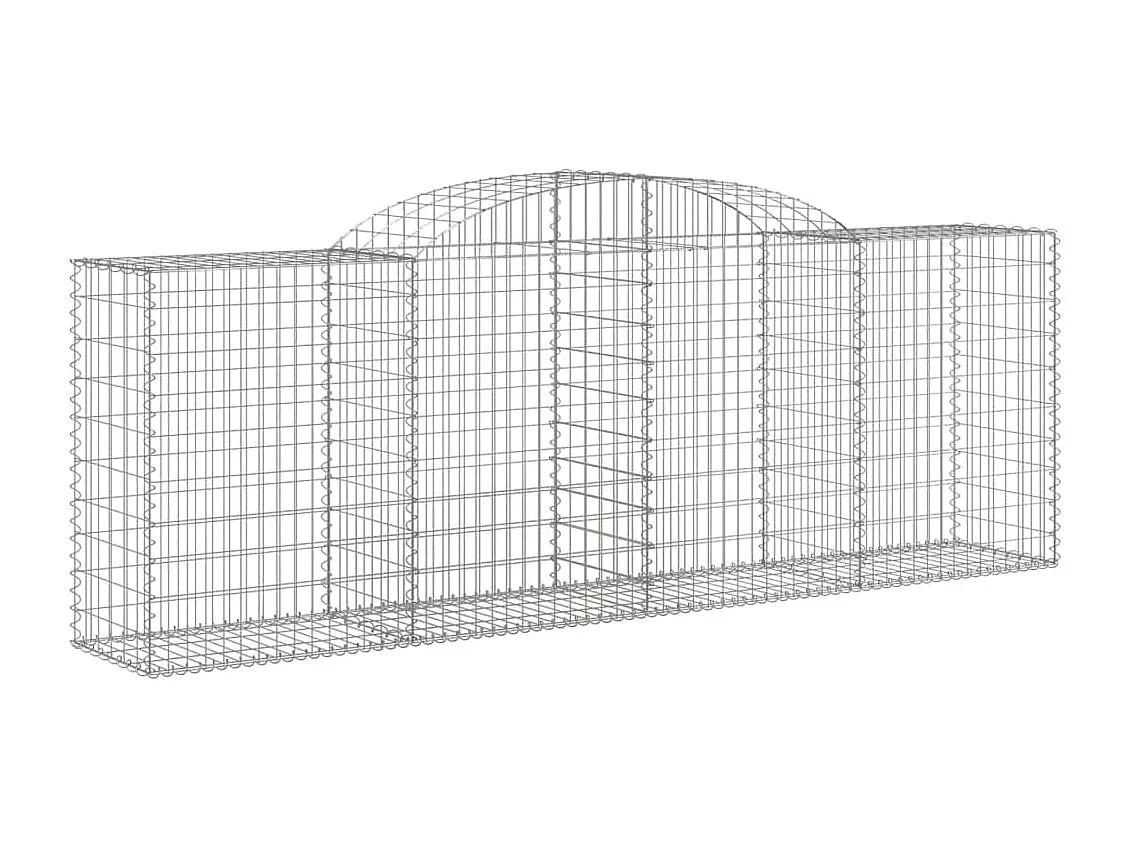 Paniers à gabions arqués 30 pcs 300x50x100-120 fer galvanisé