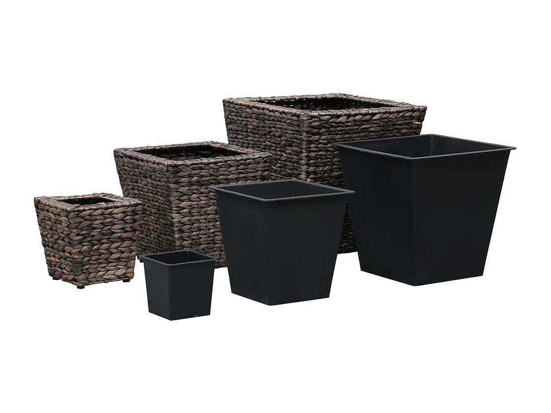 Jardinières 3 pcs Jacinthe d'eau Marron