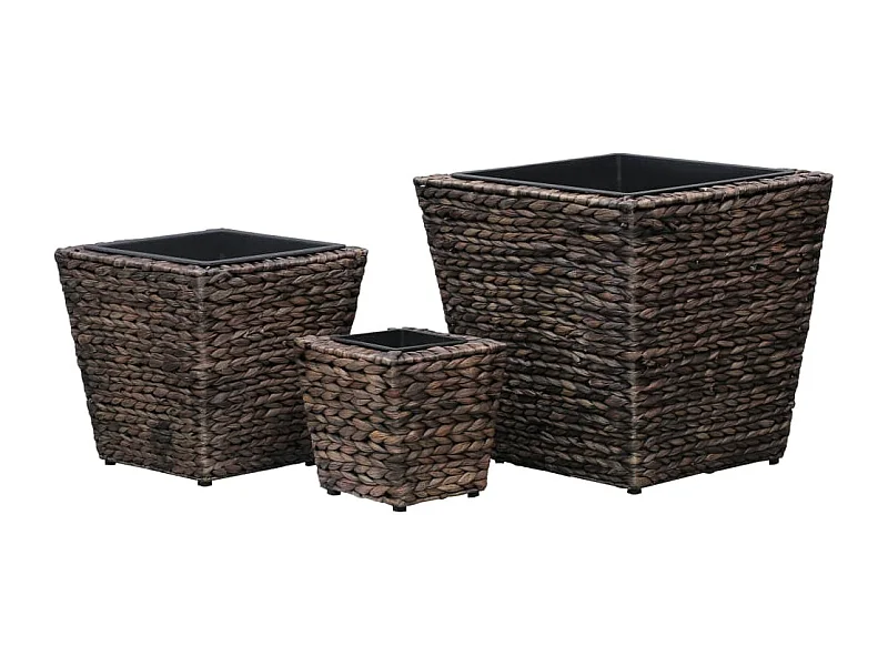 Jardinières 3 pcs Jacinthe d'eau Marron