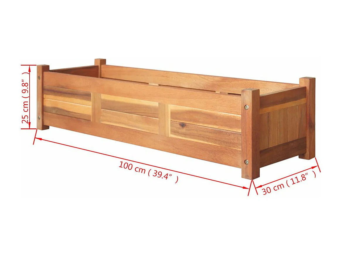 Jardinière Bois d'acacia 100x30x25