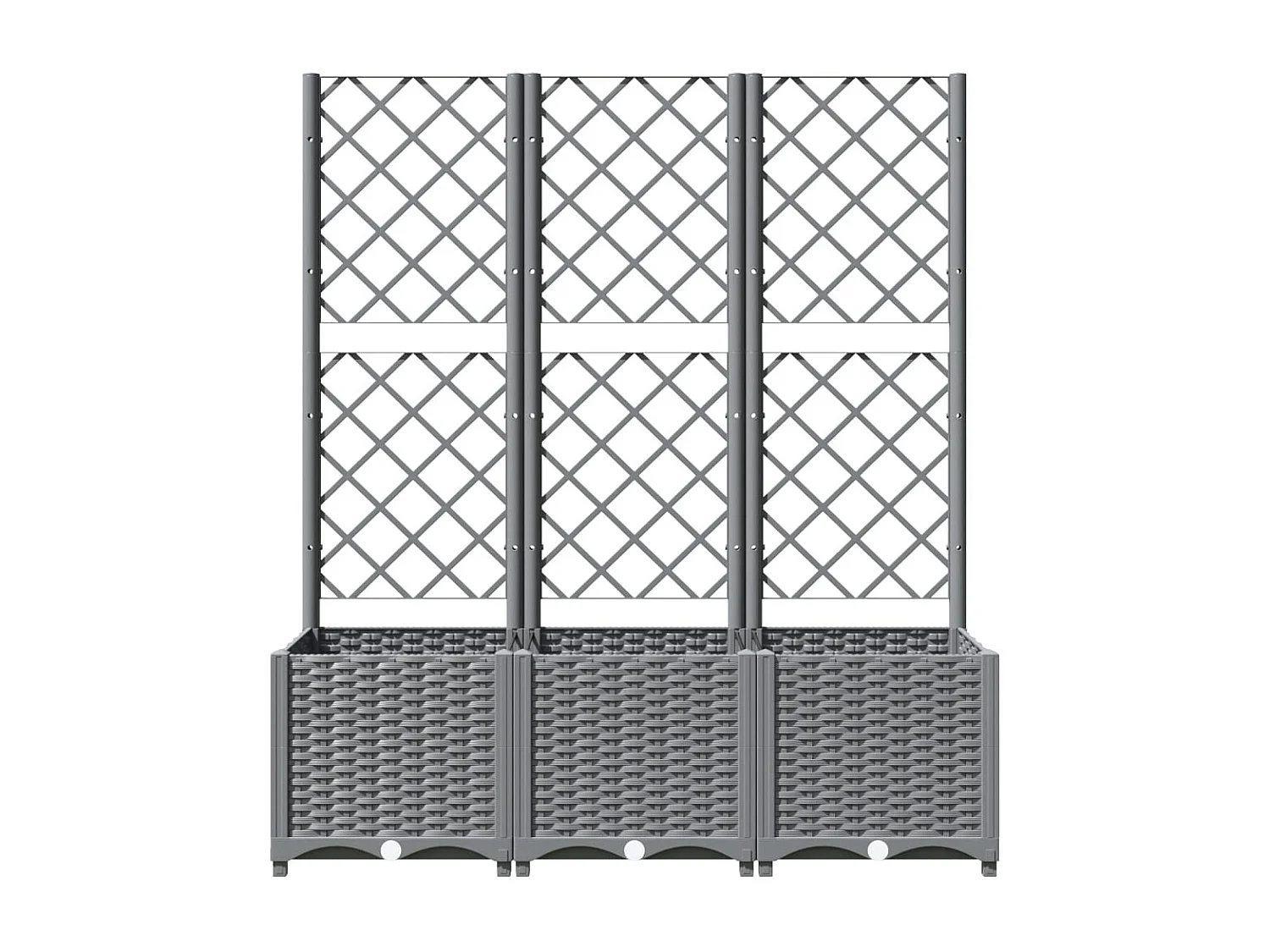 Jardinière avec treillis Gris clair 120x40x136 PP