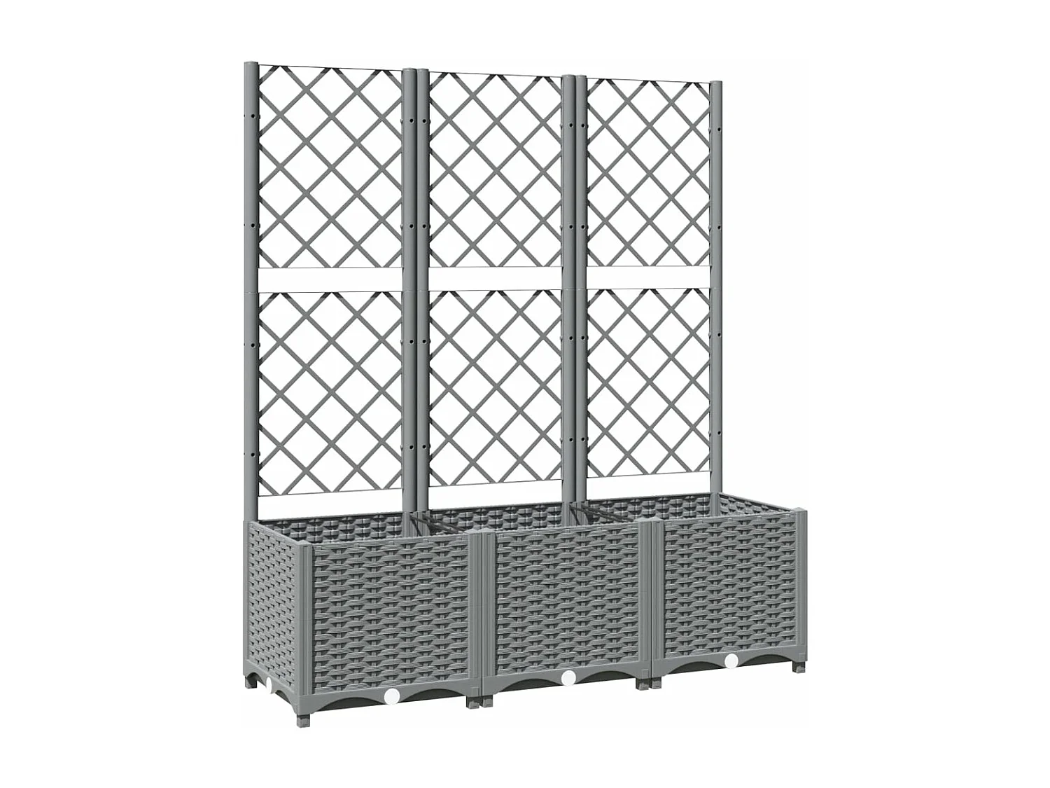 Jardinière avec treillis Gris clair 120x40x136 PP