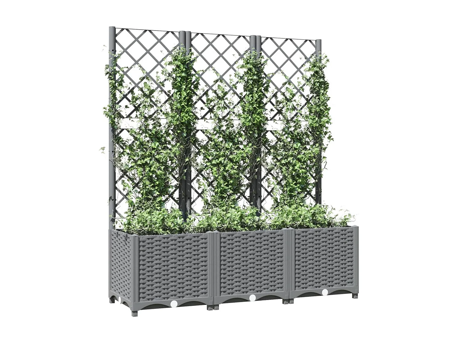 Jardinière avec treillis Gris clair 120x40x136 PP