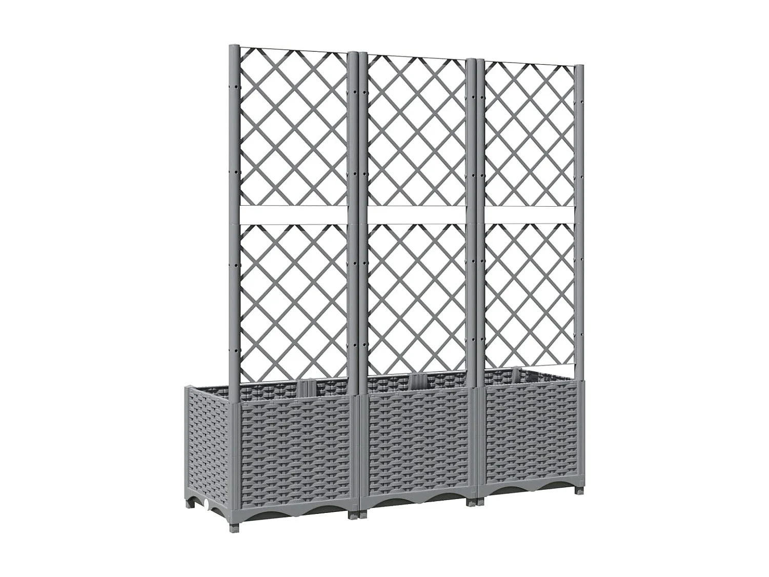 Jardinière avec treillis Gris clair 120x40x136 PP