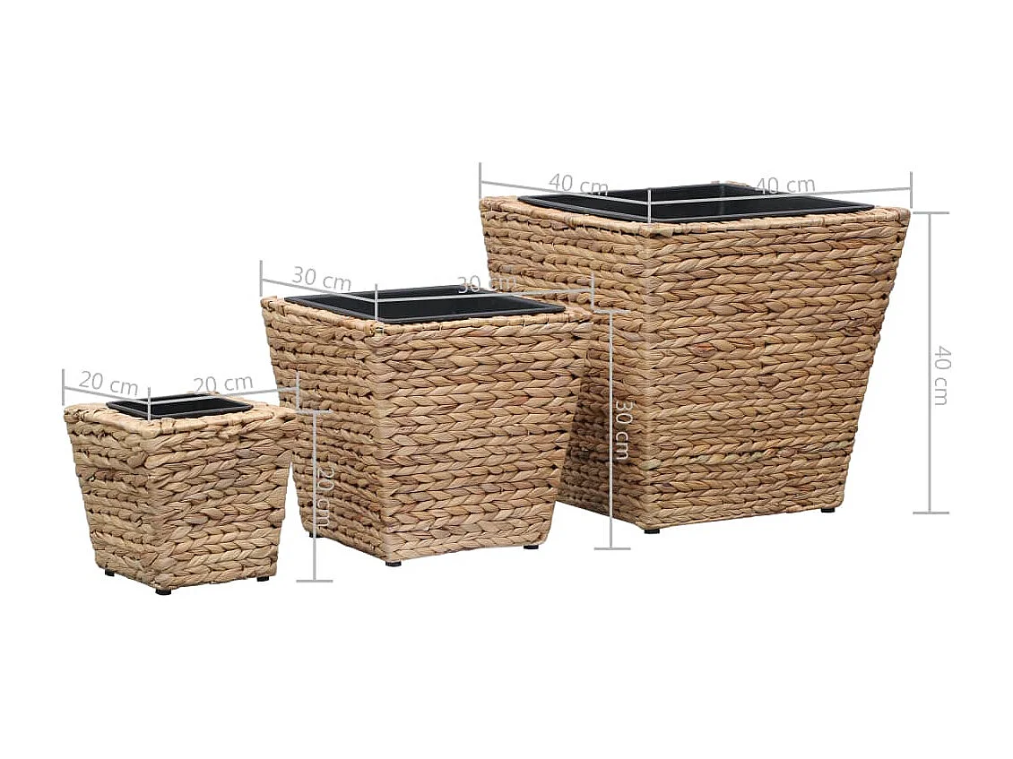 Jardinières 3 pcs Jacinthe d'eau