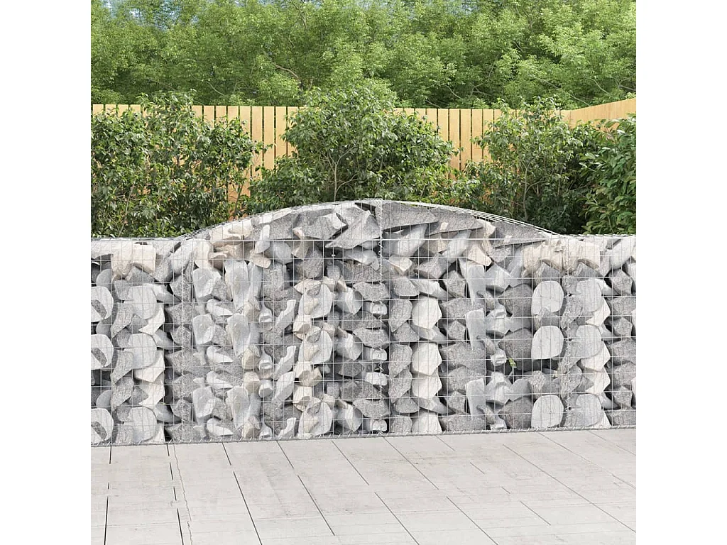 Paniers à gabions arqués 15 pcs 400x50x100-120 Fer galvanisé