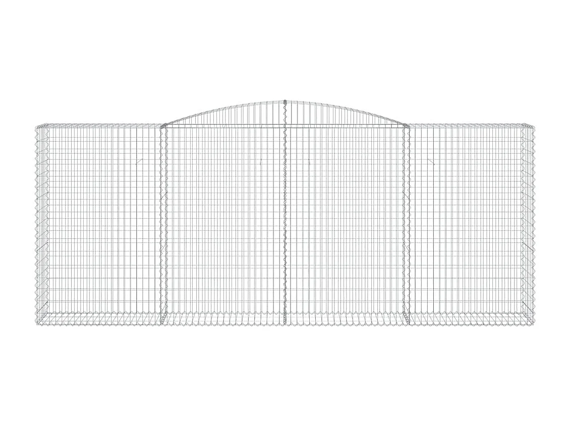 Paniers à gabions arqués 2 pcs 400x50x160-180 fer galvanisé