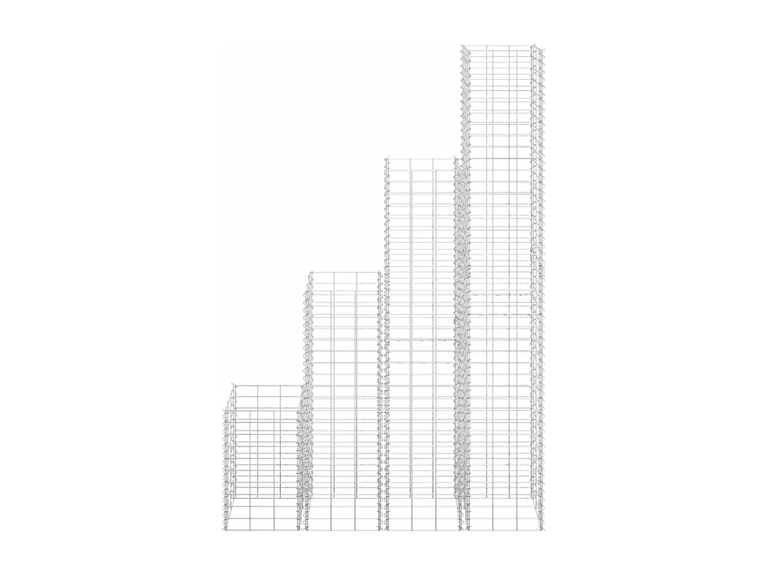 Jardinières en gabions 16 pcs 30x30x50-100-150-200cm Fer