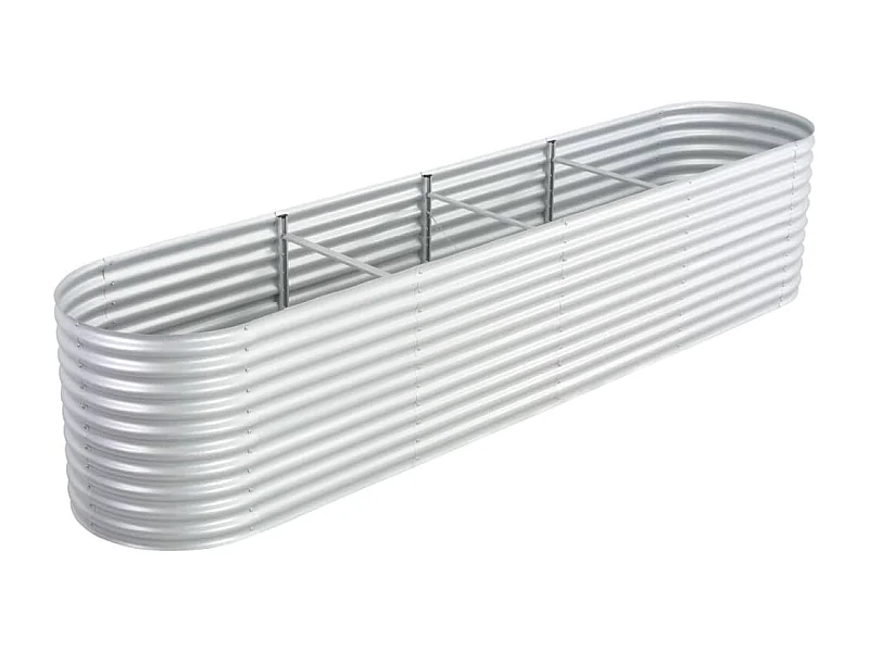 Jardinière 400x80x81 Acier galvanisé Argenté