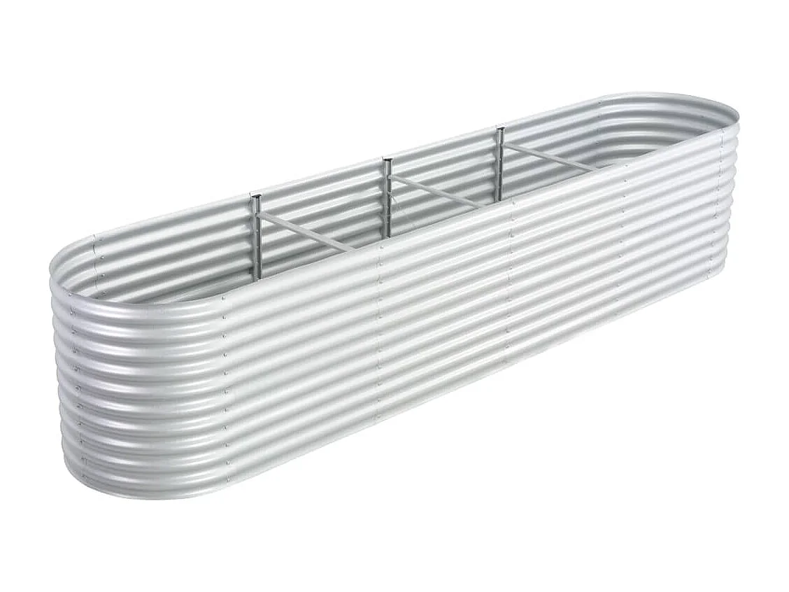Jardinière 400x80x81 Acier galvanisé Argenté
