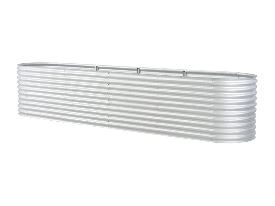 Jardinière 400x80x81 Acier galvanisé Argenté