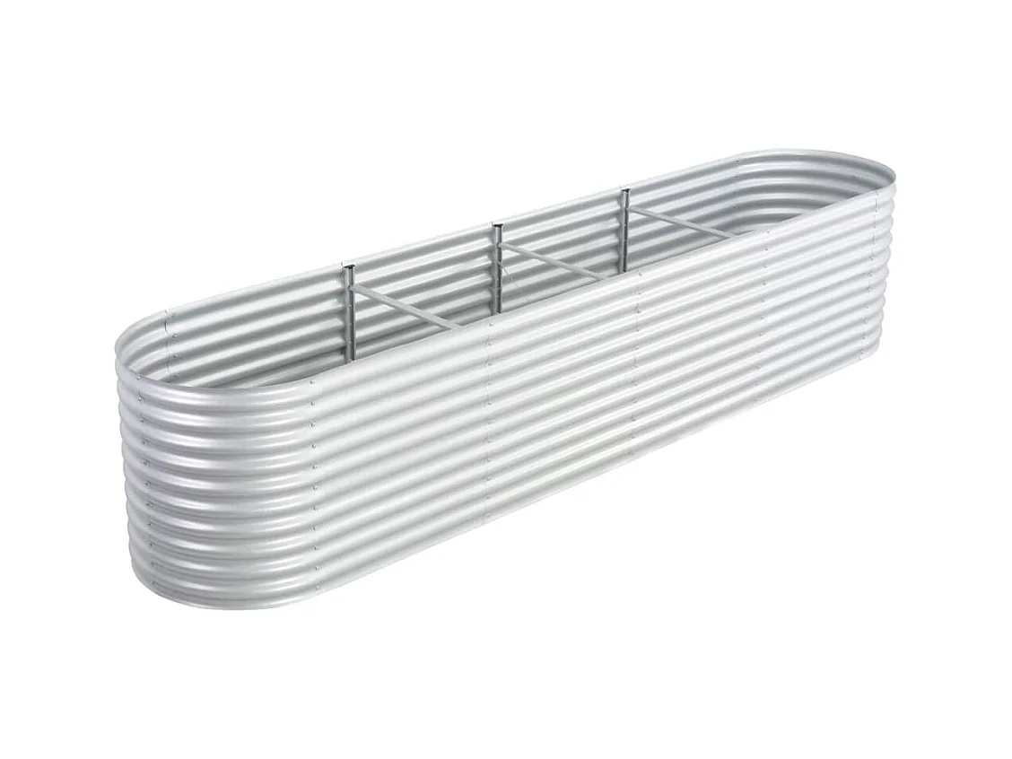 Jardinière 400x80x81 Acier galvanisé Argenté