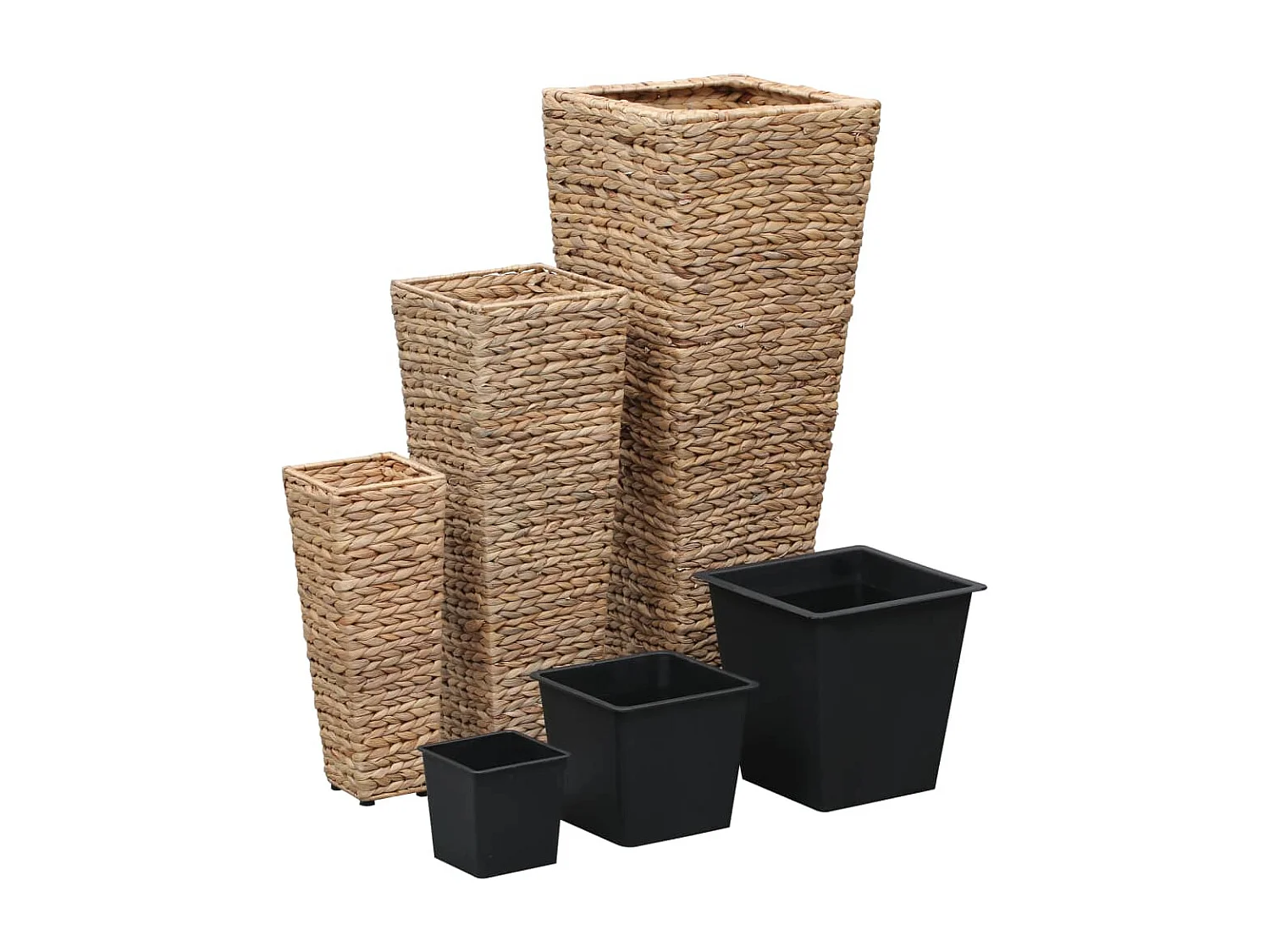 Jardinières 3 pcs Jacinthe d'eau Marron 2