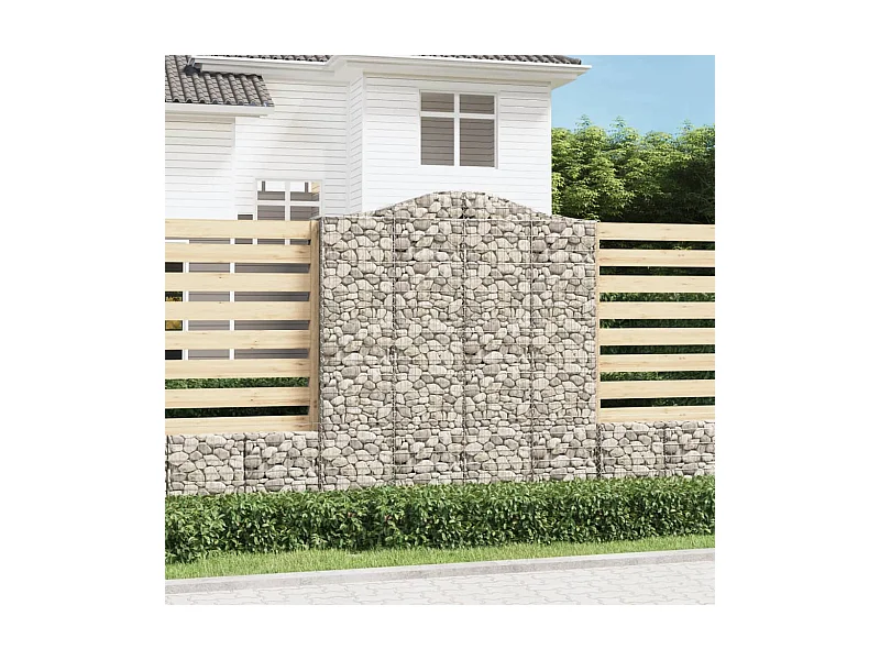 Paniers à gabions arqués 5 pcs 200x50x220-240 Fer galvanisé