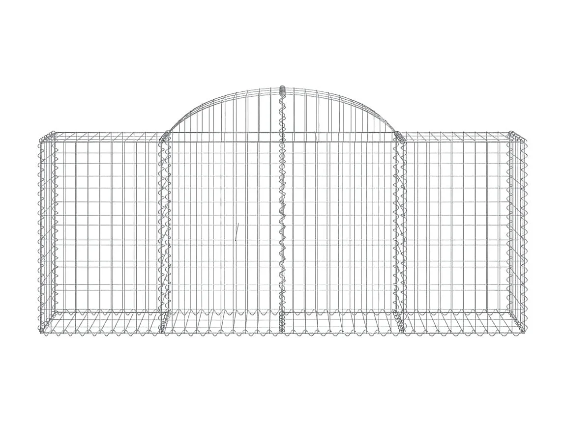 Paniers à gabions arqués 20 pcs 200x50x80-100 Fer galvanisé
