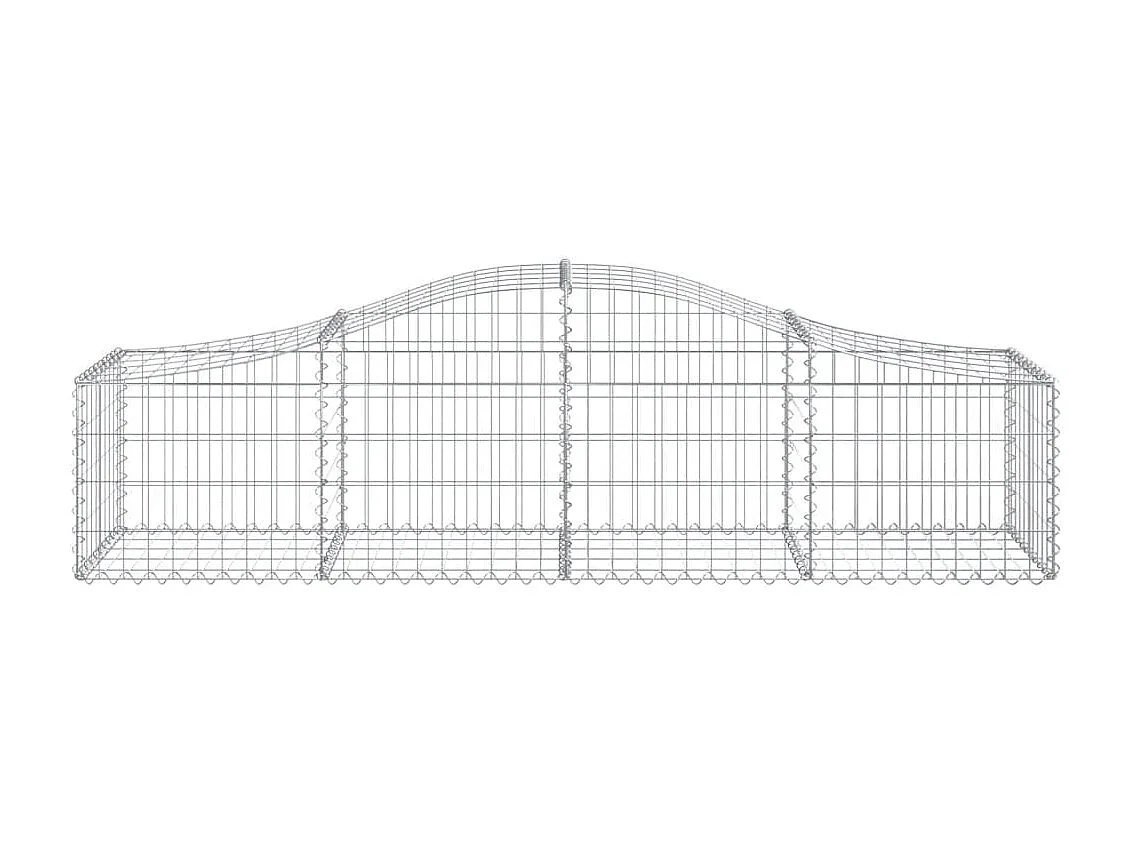 Paniers à gabions arqués 7 pcs 200x50x40-60 fer galvanisé