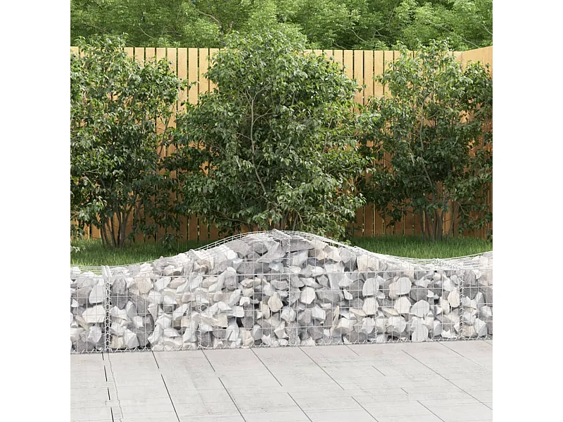Paniers à gabions arqués 7 pcs 200x50x40-60 fer galvanisé
