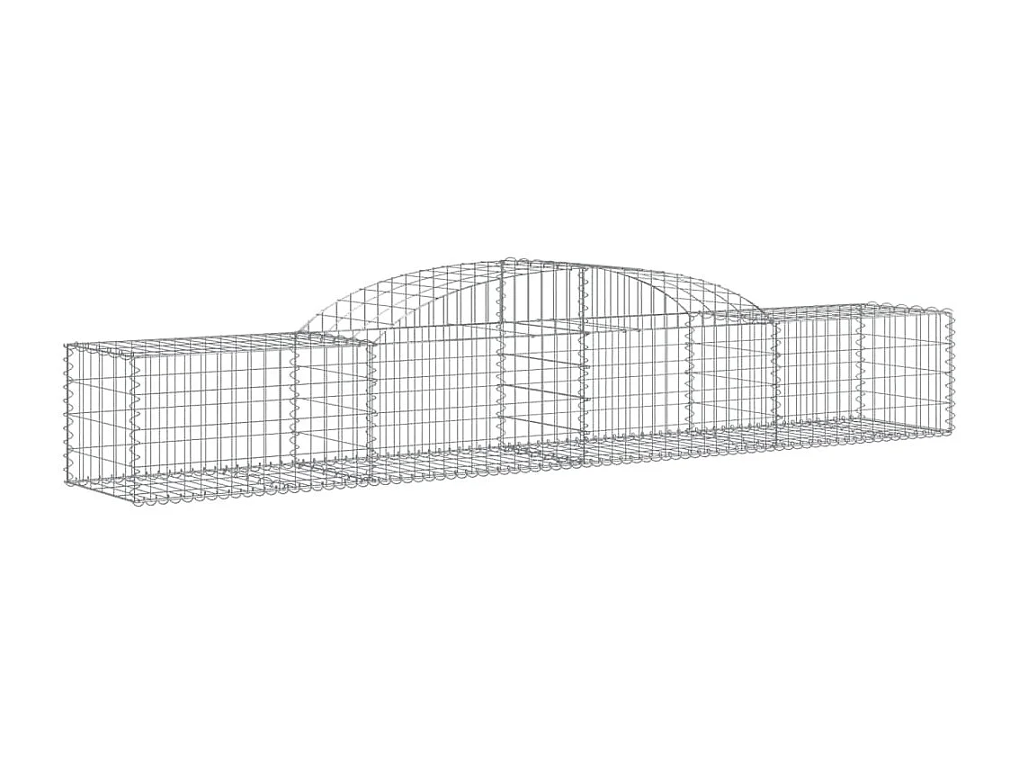 Paniers à gabions arqués 8 pcs 300x50x40-60 fer galvanisé