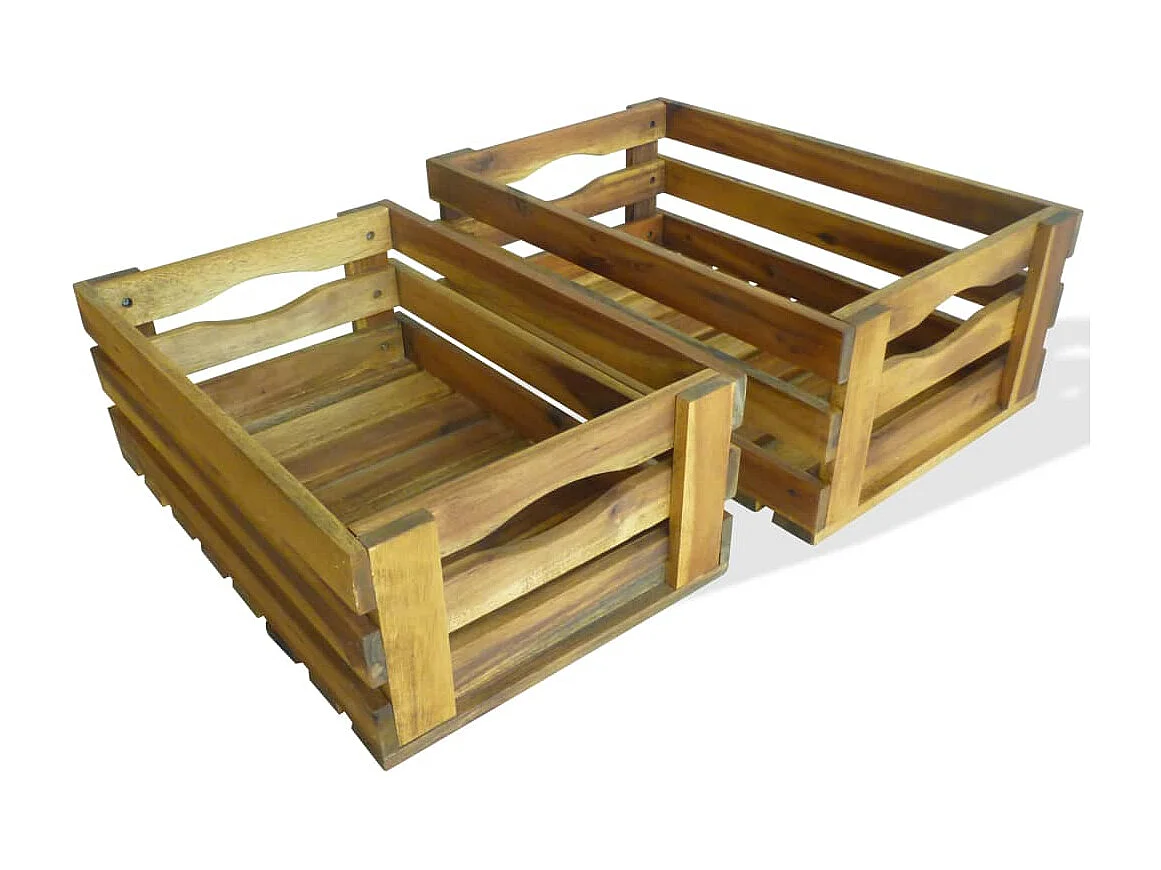 Caisse à pommes 2 pcs Bois d'acacia massif