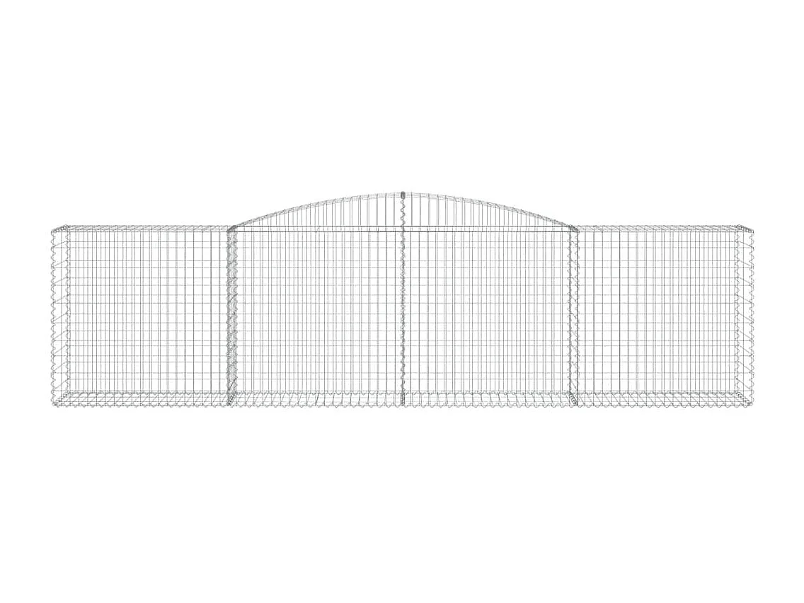 Panier de gabions arqué 400x50x100-120 Fer galvanisé