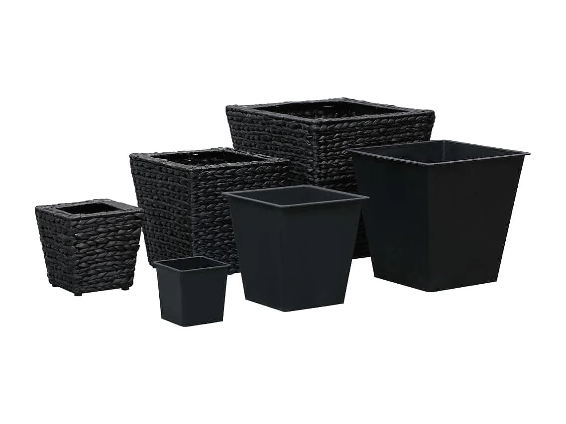 Jardinières 3 pcs Jacinthe d'eau Noir 2