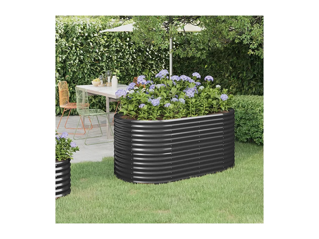 Jardinière Acier enduit de poudre 152x80x68 Anthracite