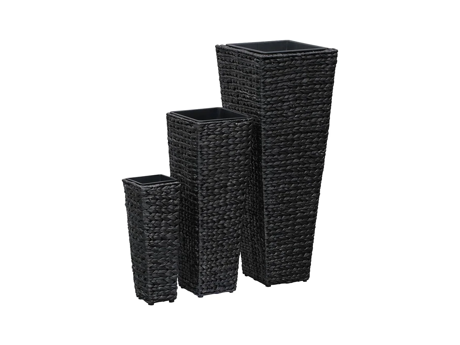 Jardinières 3 pcs Jacinthe d'eau Noir